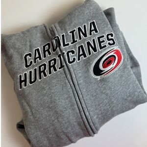 Carolina Hurricanes NHL Youth Hoodie Zip Up Gray Sweatshirt Large 14/16